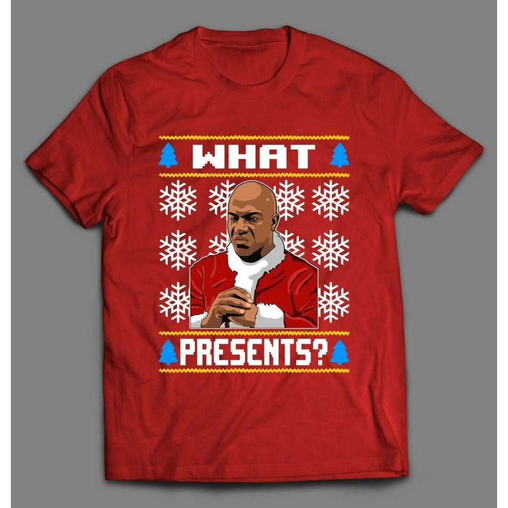 DEEBO WHAT PRESENTS? CHRISTMAS PATTERN SHIRT